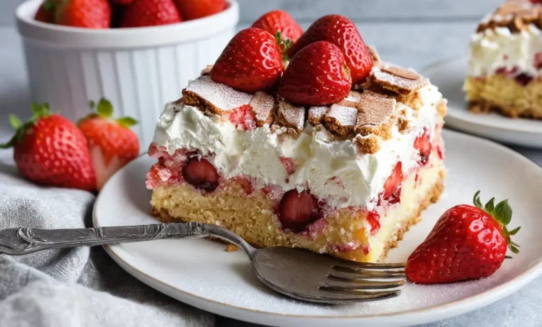 Strawberry Earthquake Cake